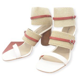 Donald J. Pliner Linen Elastic Heel Sandals 9.5